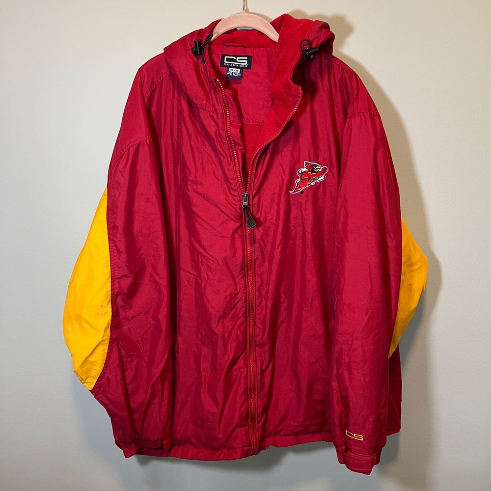 Crable Sportswear Iowa State Cyclones Jacket XL Red Yellow Full Zip Fleece Lined
